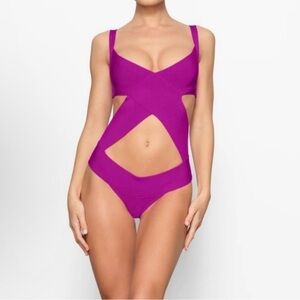 Skims large Women's knit swim Cutout Swimsuit